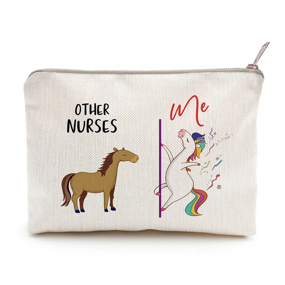 Nurse Gifts  Nurse Versus Me Makeup Bag Gifts Funny Cosmetic Case Birthday Gifts Appreciation Essential Worker Gifts