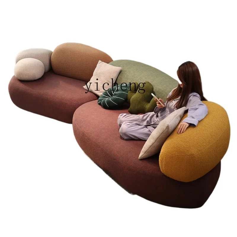 

ZF Minimalist Fabric Creative Pebble Module Combination Stone Sofa Designer