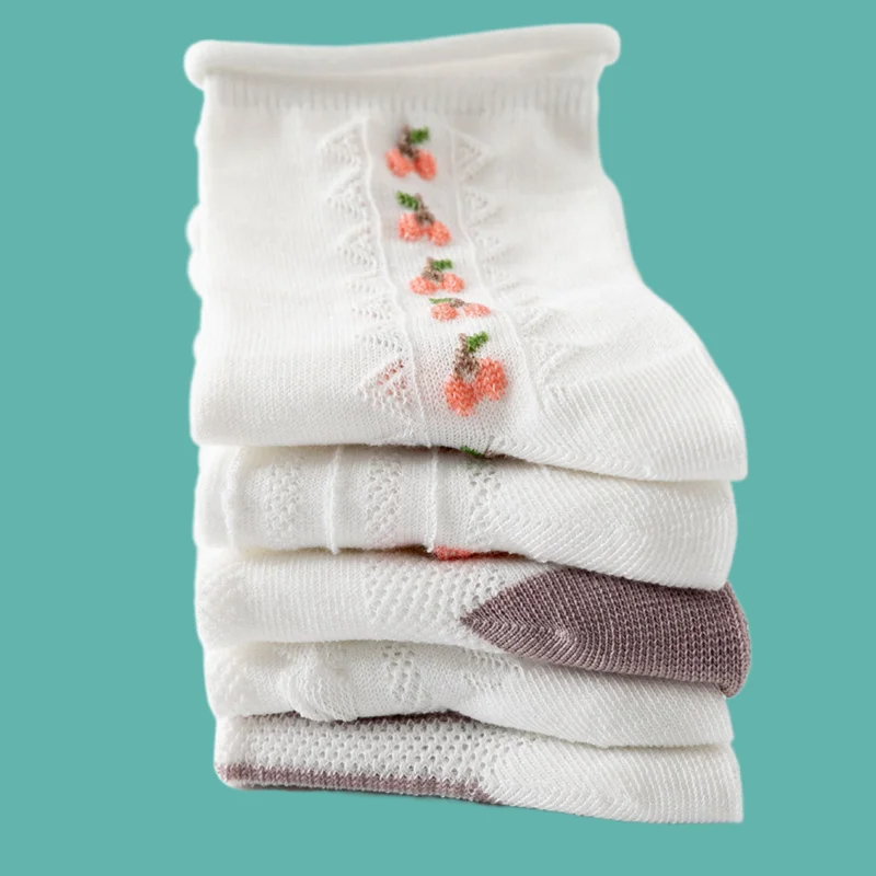 5/10 Pairs New Women's Middle Tube Socks Four Seasons Pure White Socks Mid-tube Cute Socks College Style White Socks