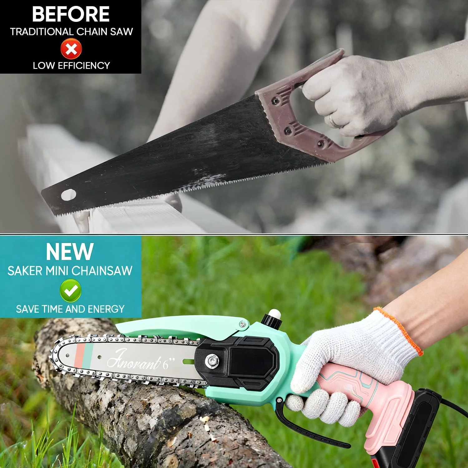 مناشير كهربائية صغيرة محمولة لاسلكية، منشار سلسلة محمول باليد، مقصات تشذيب، مناشير سلسلة لفروع الأشجار، الفناء، المنزلية