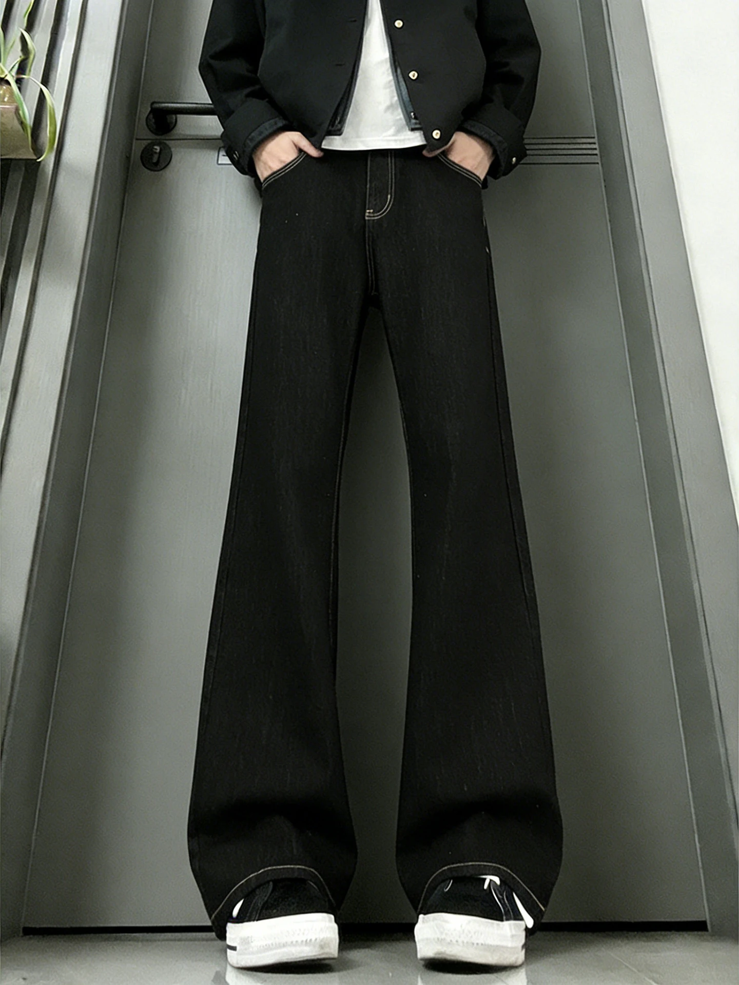 

Original Color Denim Jeans Men's Winter American Cleanfit Pants Slim Straight Not Leggy Knife Design Low Waist Jeans