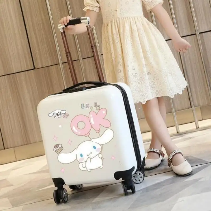 Kawaii Luggage Trolley Case Boarding Case Password Box Sanrio Children's Small Cartoon Hello Kitty My Melody Travel Storage Box