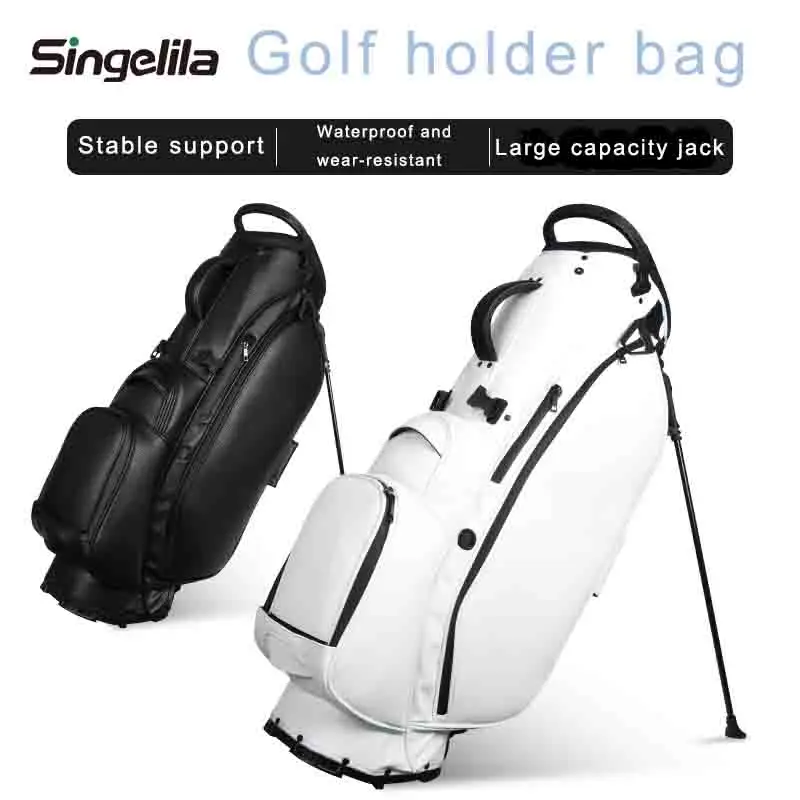 Singelila High Quality Golf Standing Bag With Standing Lightweight Golf Bag Men's Versatile PU Leather Golf Holder Bag Bracket