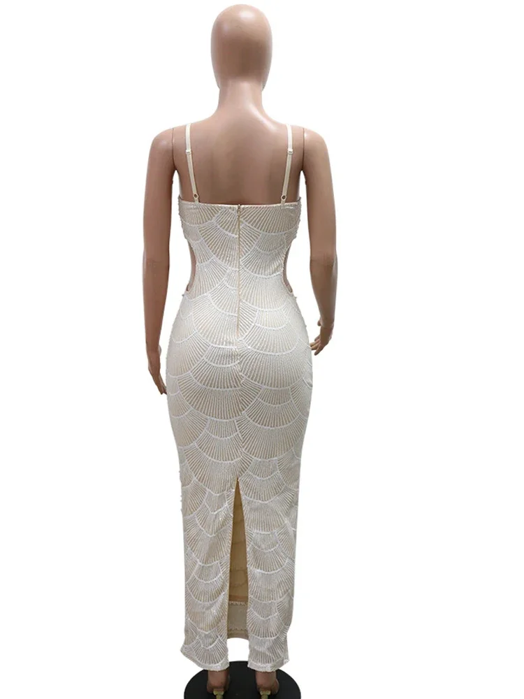 BWQ ผู้หญิงเลื่อมลูกปัดตัดชุดยาวเซ็กซี่ไข่มุกเลื่อม Embellished Backless Corset Party Dresses ชุดวันเกิด