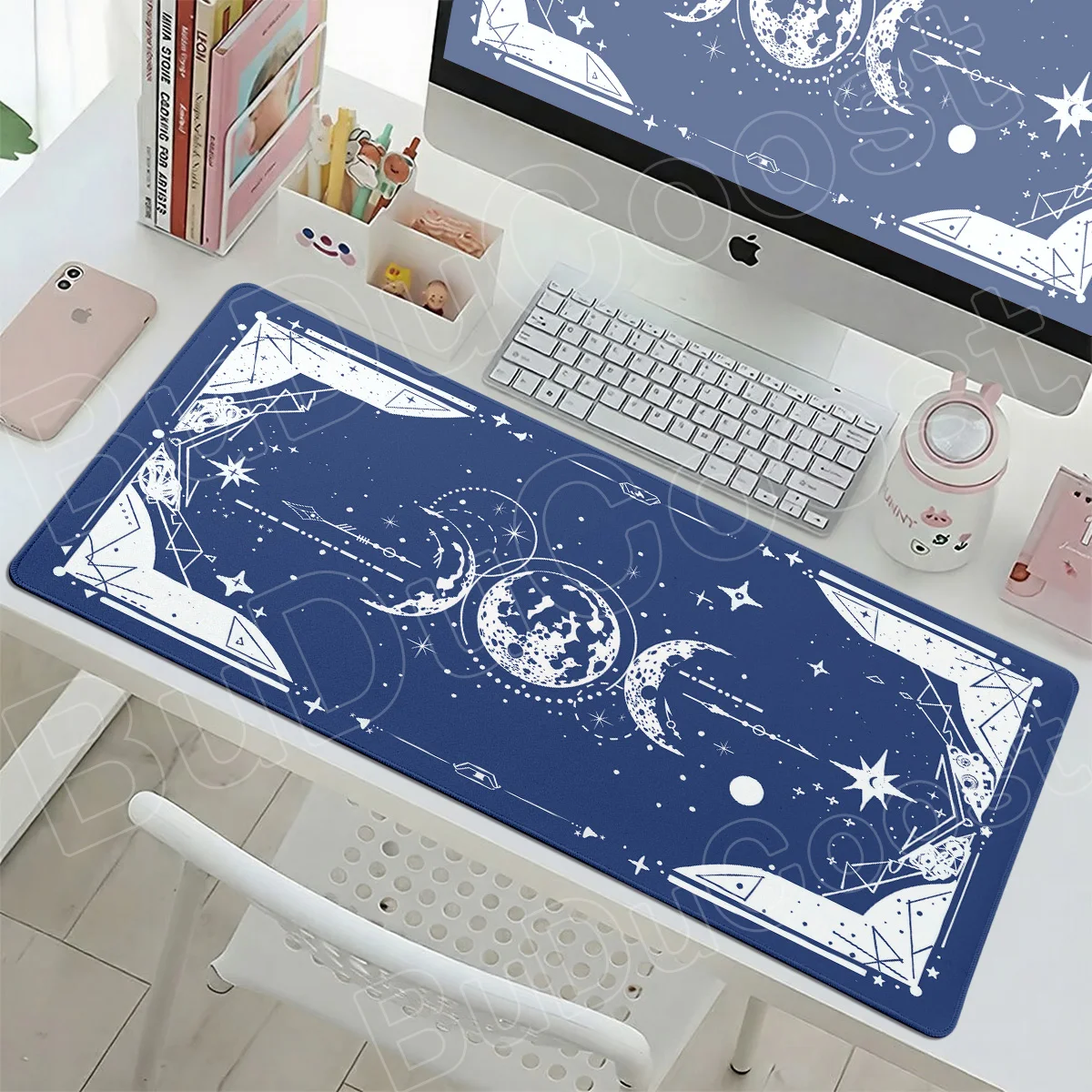 Mousepad Computer New Sun,Moon,Stars Office Long Deskmat XXL Gaming Keyboard Pad with Lockedge Rubber Soft Carpet PC Accessories
