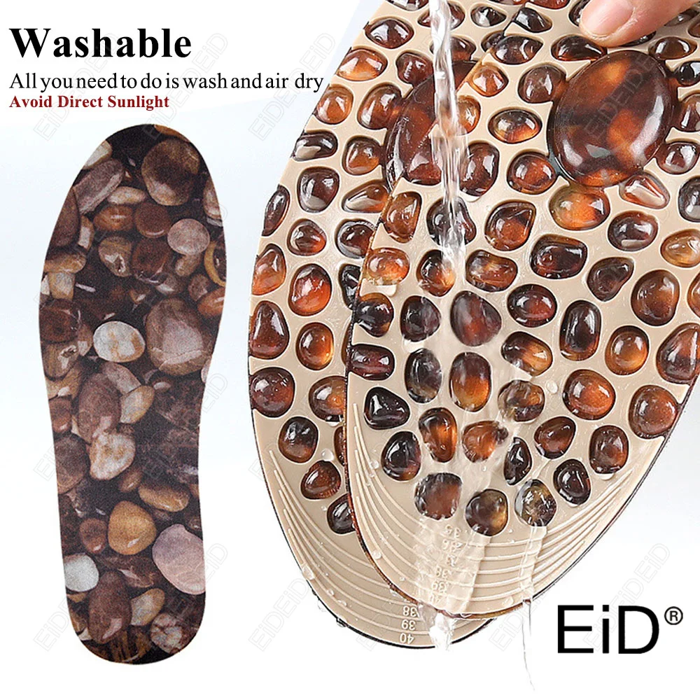 EID Weiche Gummi-Kopfsteinpflaster-Einlegesohlen Fußmassage Akupressur-Pad Fußreflexzonen-Therapie Verbessert die Durchblutung Unisex