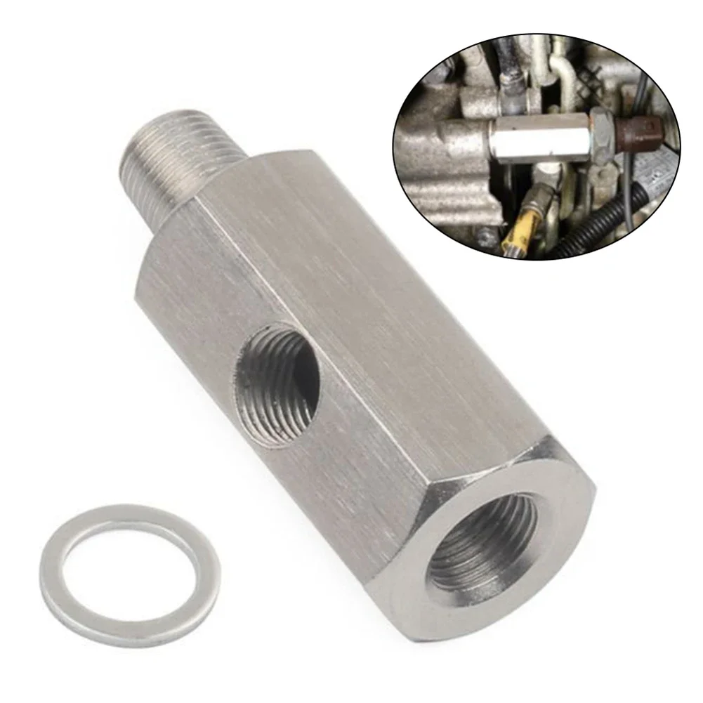 1/8'' BSPT & 1/8'' NPT & M10 Stainless Steel Oil Pressure Sensor Connector Joint to NPT Tee Adapter Turbo Accessories Adapter