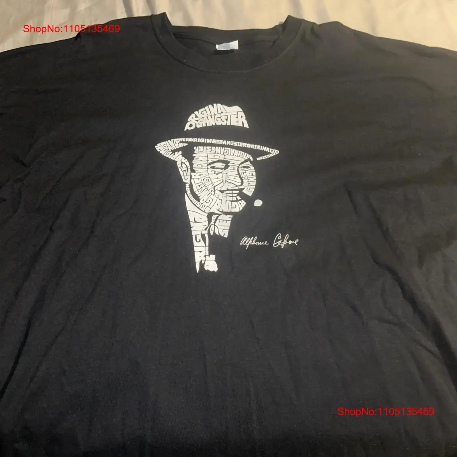 تي شيرت كلاسيكي Al Capone رجالي 4XL أسود مافيا العصابات عتيق مغسول أنيق متعدد الاستخدامات ملابس الشارع الشهير للارتداء اليومي