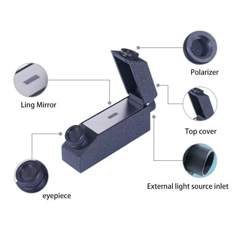 1PC Photoelectric Refractometer Gem Refractometer Built-in External Light Source Optical Jewelry Identification Instrument