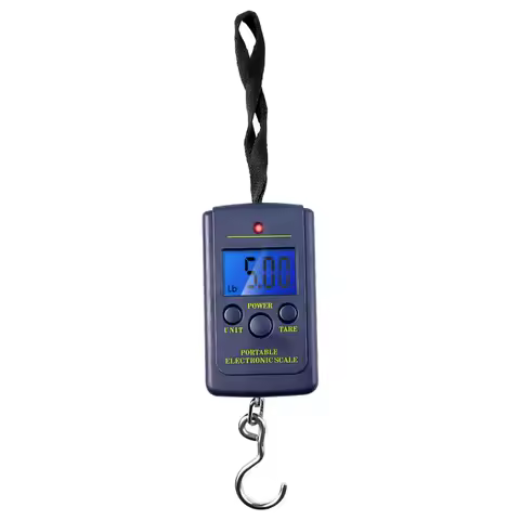40Kg/10g Electronic Weighing Scale LCD Digital Backlight Hanging Hook Scale Mini Pocket Luggage Balance Scale for Fishing Travel