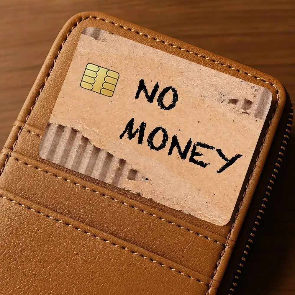 No money funny print Cardboard Credit Card Decorative Card Stickers Suitable For Bank Cards Metro Transit Anti-scratch Gift 4PCS - view 6