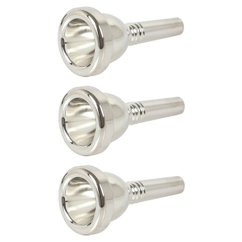 

3X 12C Small Shank Trombone Silver Mouthpiece New