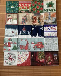 Christmas napkins paper elegant tissue Xmas Santa kids tree snow man handkerchief decoupage wedding birthday party cute decor 20