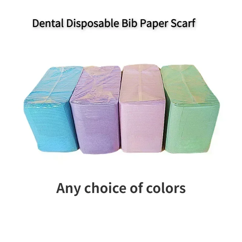 125Pcs Dental Disposable Bib Paper Scarf Waterproof Dentist Medical Clean Pad Color Towel  Tablecloths Odontologia Care Supplies