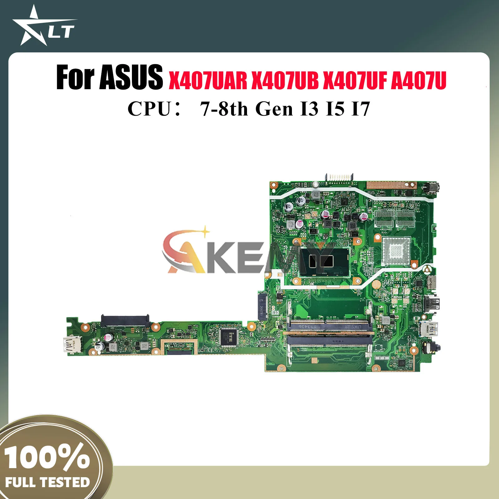 

X407UAR Материнская плата для ноутбука ASUS X407UBR X407UF X407UV X407UA A407U X407U X407UAR F407U Y4000U X407UB Материнская плата I3 I5 I7 CPU
