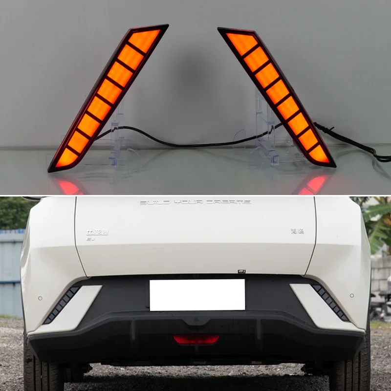 

12v Car LED Rear Reflector For BYD Dolphin Mini 2024 Plug and Play Sequence Signal Indicator Tail Light Bumper Auto Accessory