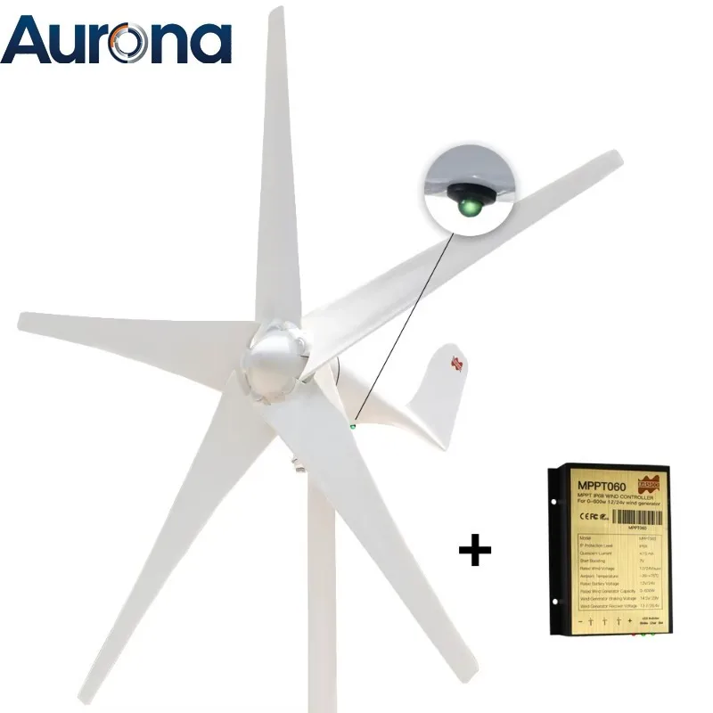 【Professional】12V 24V 400W Wind Turbine Generator With Controller 3 5 Blades Small Wind Turbine For Home Use Low Noise High Effi