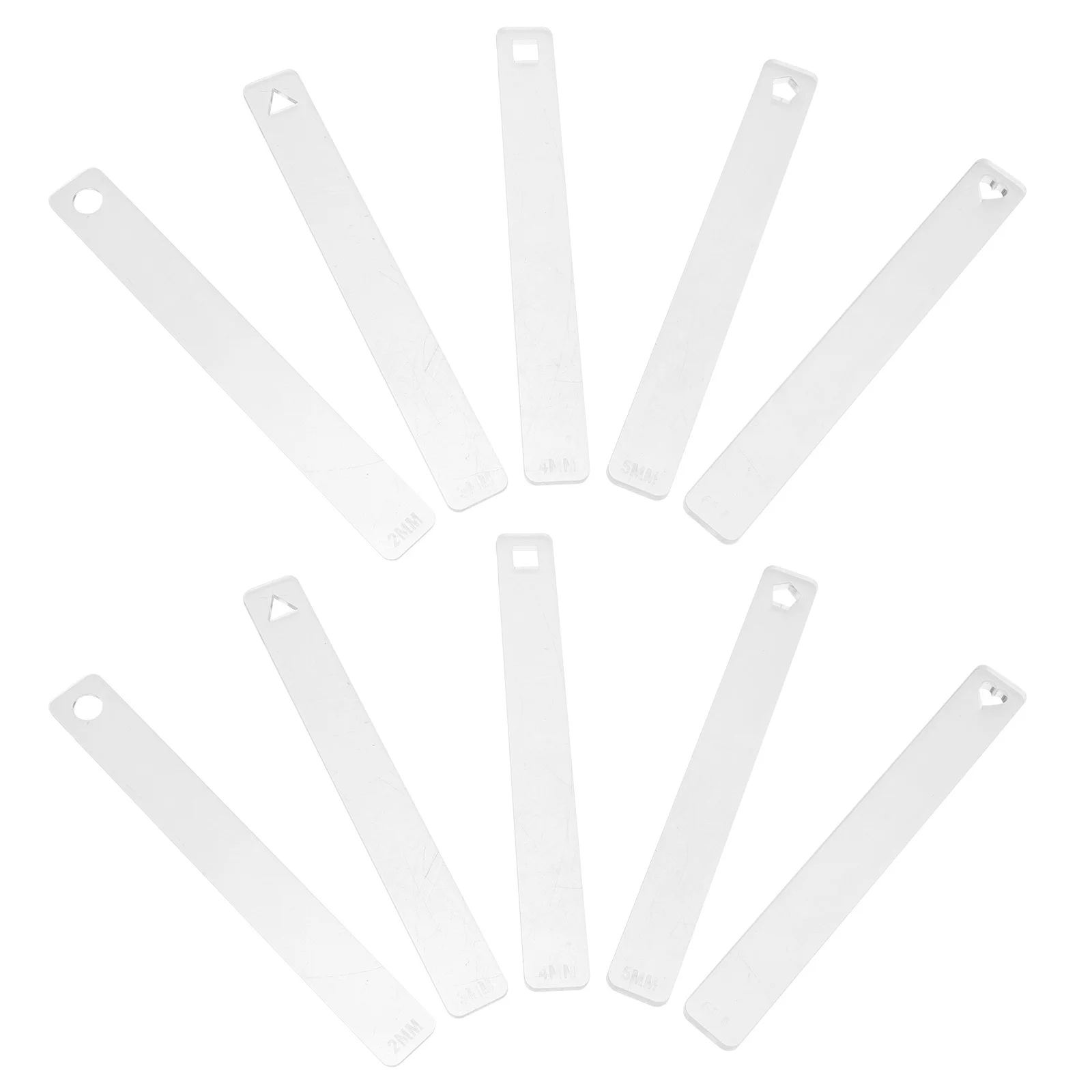 

10 шт., направляющая для грязевой палочки для керамики, 2 мм, 3 мм, 4 мм, 5 мм, 6 мм, направляющая для глубины полимерной глины, инструменты для измерения толщины плиты