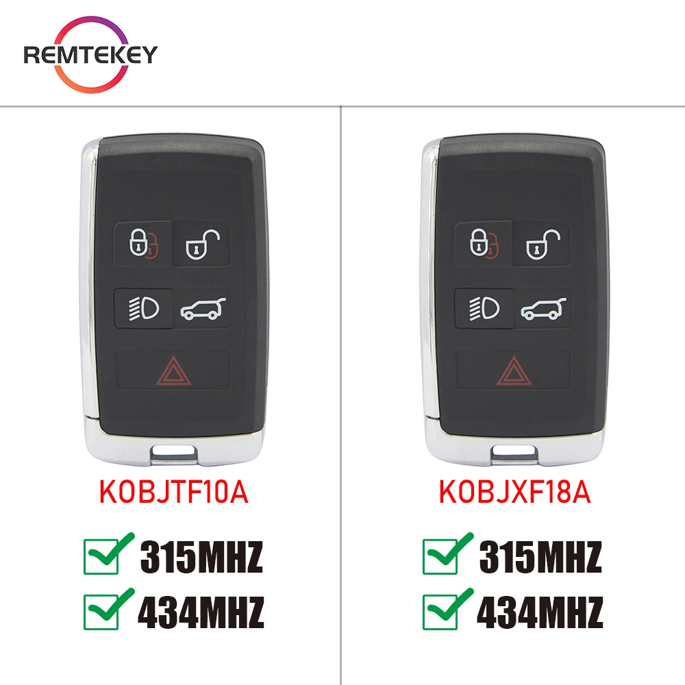 REMTEKEY Smart Remote Car Key Control KOBJXF18A/KOBJTF10A 315/434mhz ID49 Chip for Jaguar E-Pace F-Pace I-Pace Land Rover Range