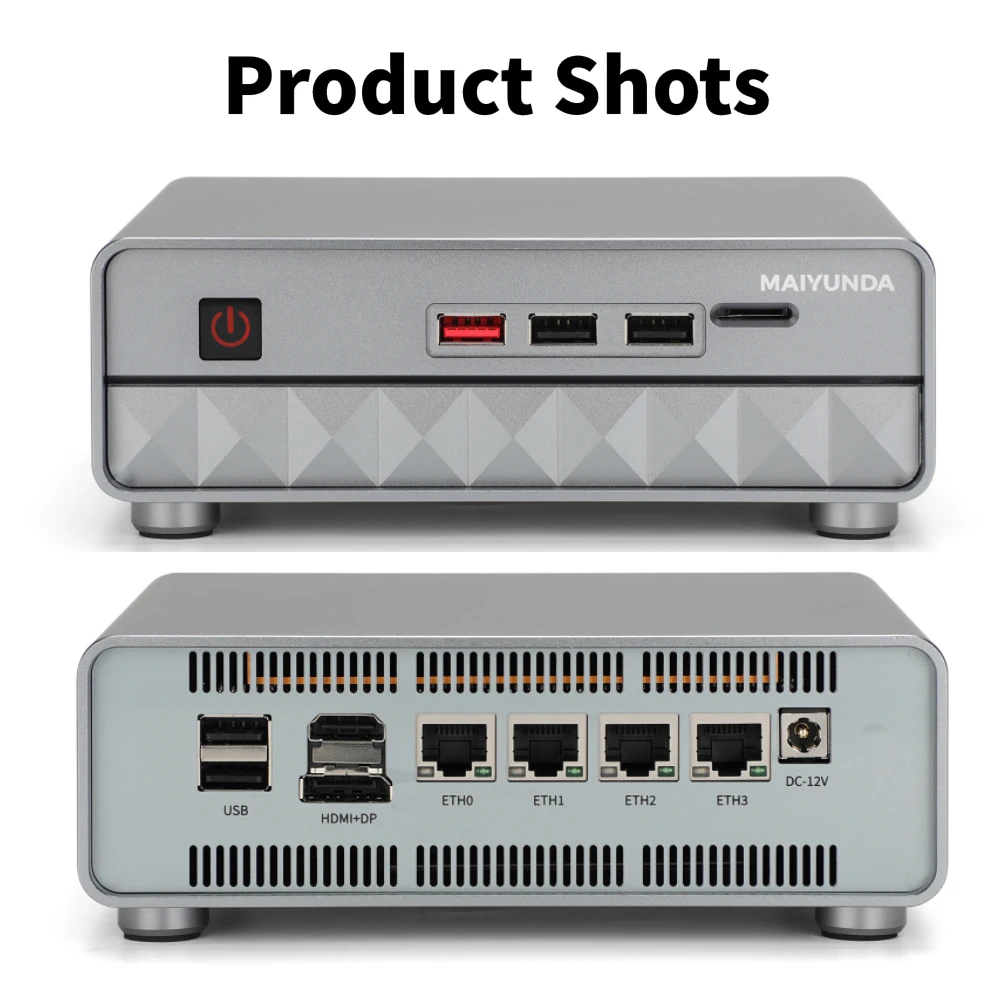 MAIYUNDA M1 Mini Plus Intel N100/N305 tout-en-un NAS Mini serveur stockage réseau domestique souple DDR5 5 * M.2 SSD 4 LAN 2.5G boîtier métallique