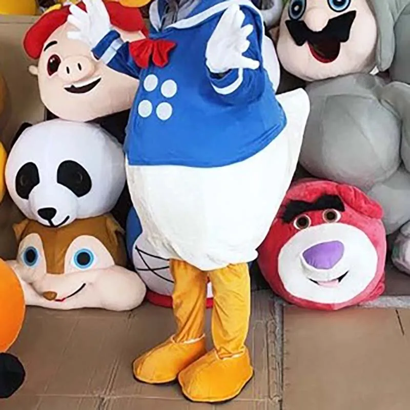 Costume della mascotte dell'anatra Costumi di performance anime cosplay di Halloween e Natale per adulti