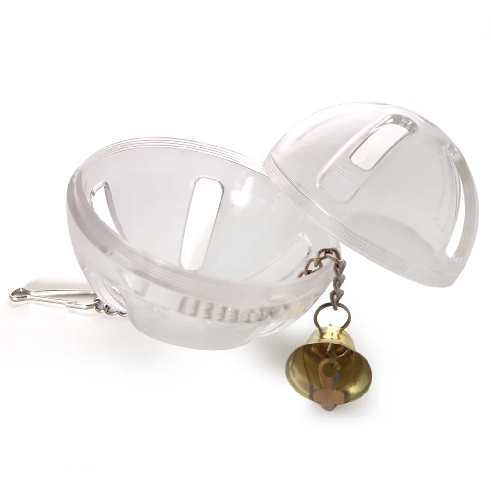 

1pc Parrot Foraging Ball Transparent Bird Feeder For Cockatoo Macaw Conure Cage Activity Educational Treat Dispenser Pet Bird