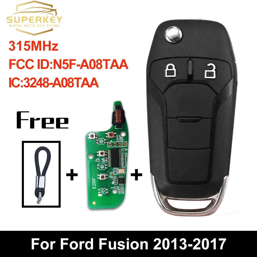 

SUPERKEY 2 кнопочный флип-пульт для автомобильного ключа для Ford Ranger F150 2015 2016 2017 2018 315MHz ID49