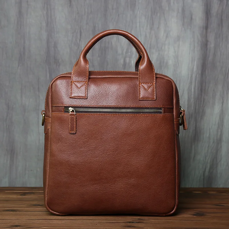 NZPJ Neue Retro Leder herren Handtasche Top Schicht Rindsleder Vertikale Einzigen Schulter Umhängetasche Briefträger Aktentasche Computer Tasche – Detail 8