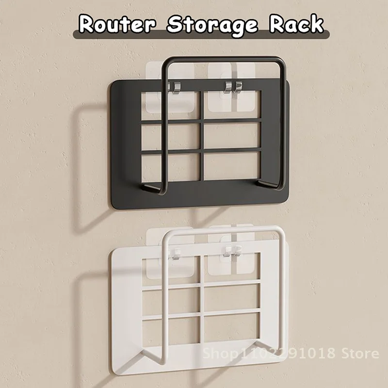 Hot Selling Versatile Wall-Mounted Router & Set-Top Box Holder - No-Drill Multi-Purpose Storage Shelf With Practical Hooks