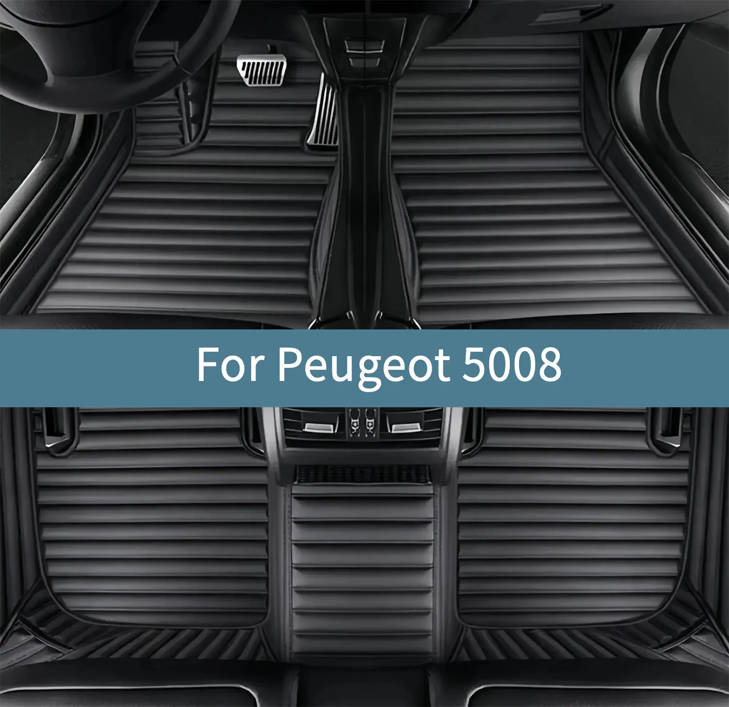 

Автомобильные коврики для Peugeot 5008 2024 2025 2026, кожаные коврики для автомобилей, всепогодные, водонепроницаемые, полный комплект