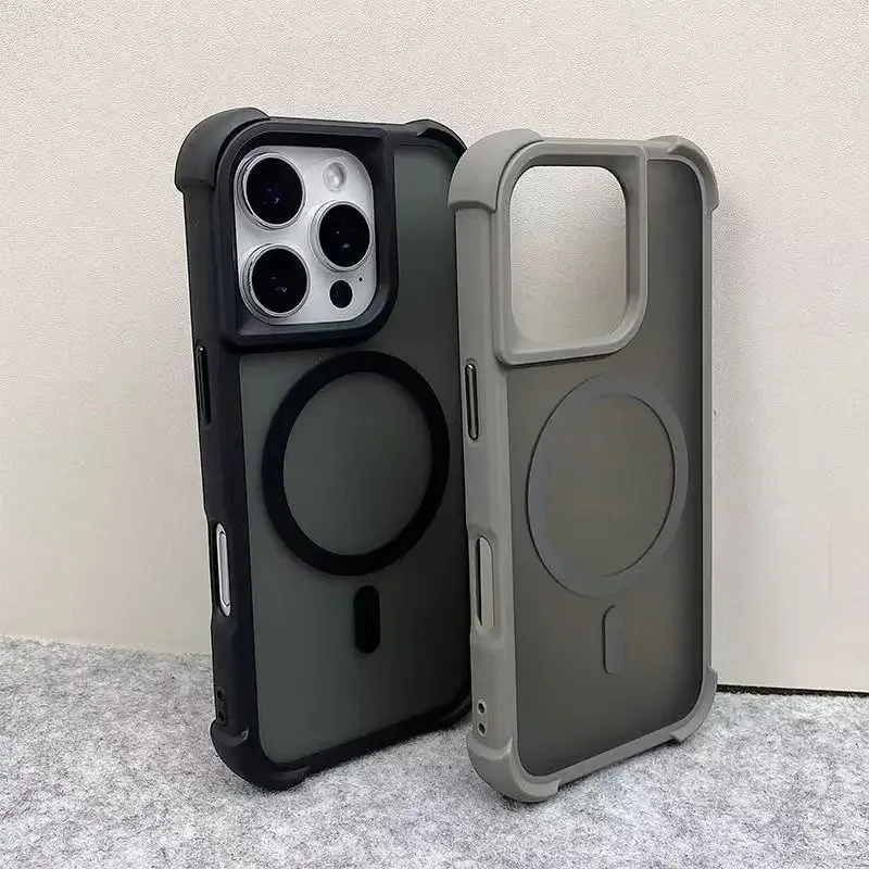 Magnetic Luxury Matte Armor Shockproof Case For iPhone 17 15