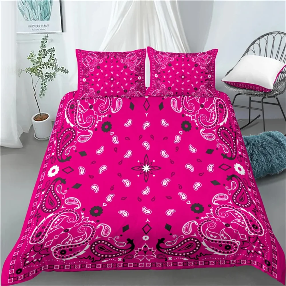 

Luxury 3D Paisley Bandana Print 2/3Pcs Soft Duvet Cover and Pillowcase Kids Bedding Set Queen and King EU/US/AU Size Home Living