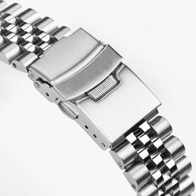 Stainless Steel Watch band for Seiko Straps 18 19 20 21 22 23 24mm Flat End Jubilee Bracelet Solid Metal Band Accessories