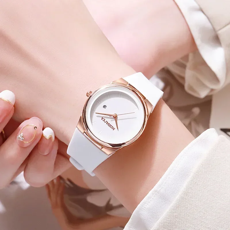 New Quartz Watch Silicone Strap Student Watches Minimalist Fashion Women\'s Fashion Calendar Wristwatch Reloj Mujer Dropshipping