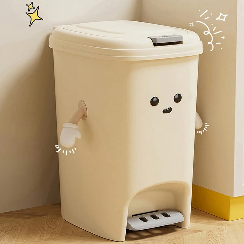 Kitchen Trash Can Household Large Premium Feeling Bathroom Toilet Foot Press Double Open Trash Can with Lid Waterproof