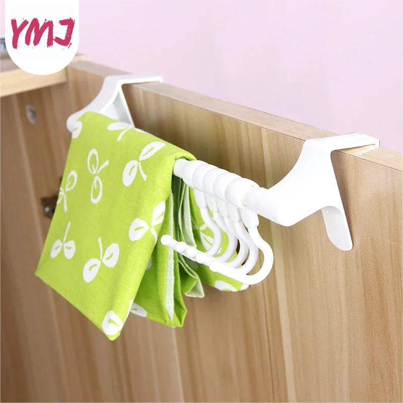 Kitchen Hanger Rack Plastic Toilet Paper Roller Stuck on Board Under Cabinet Hooks Removable 5pcs Hooks Hanger Behind Door Racks