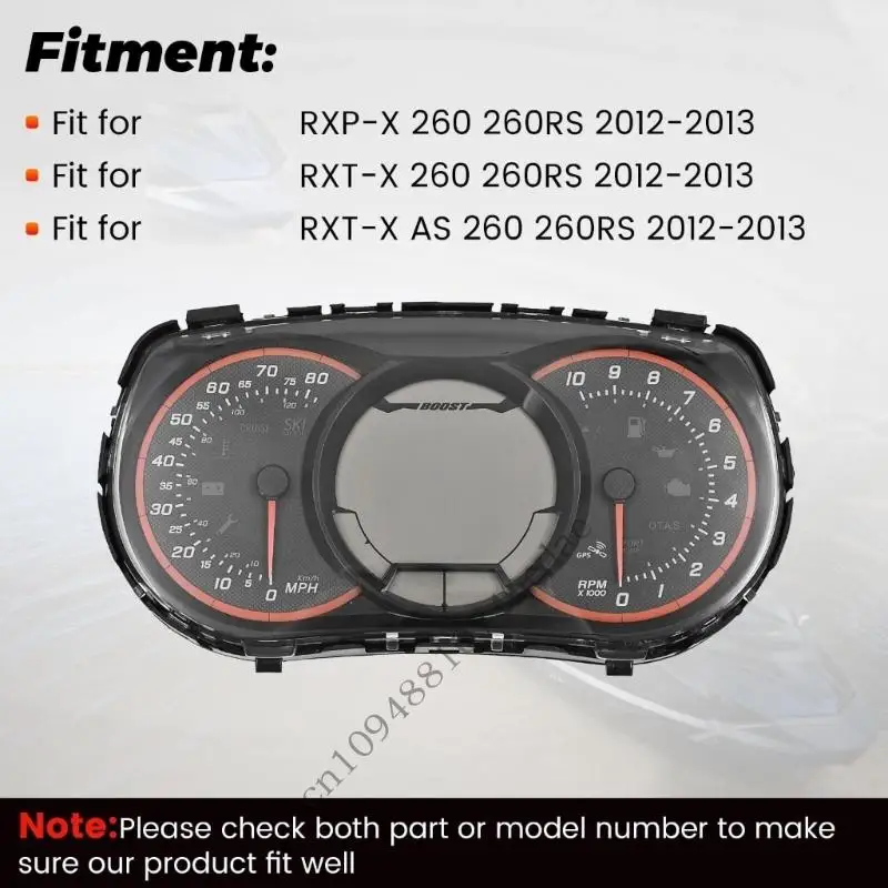 Replacement LCD Gauges Instrument Cluster 278002716 Speedometer Display for 2012-2013 Sea Doo RXP X 260 Watercraft 