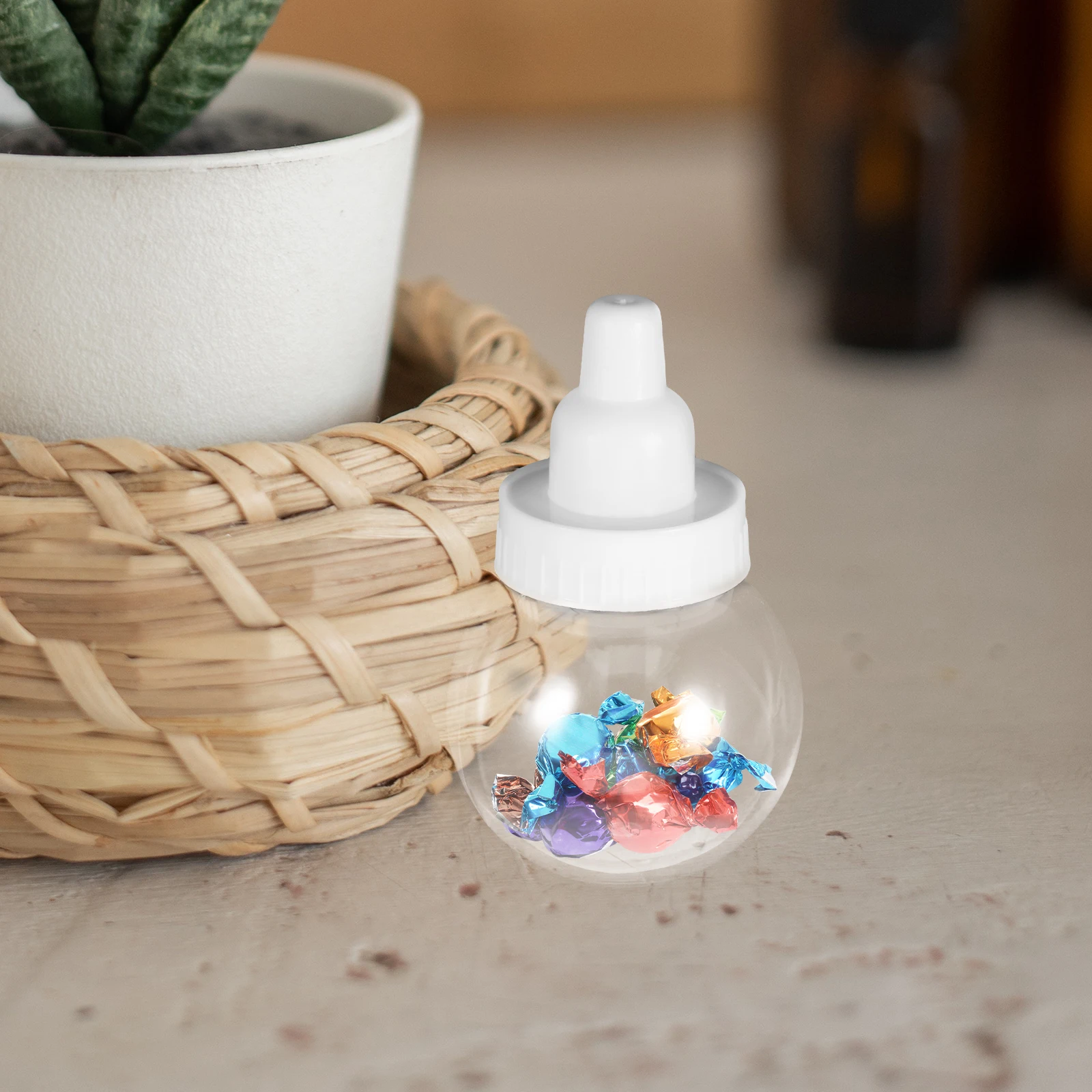 

20Pcs Cartoon Ball Shape Candy Jars 60ml Plastic Storage Container with Lid Ideal for Party Favor Decorations Novelty Candy Box