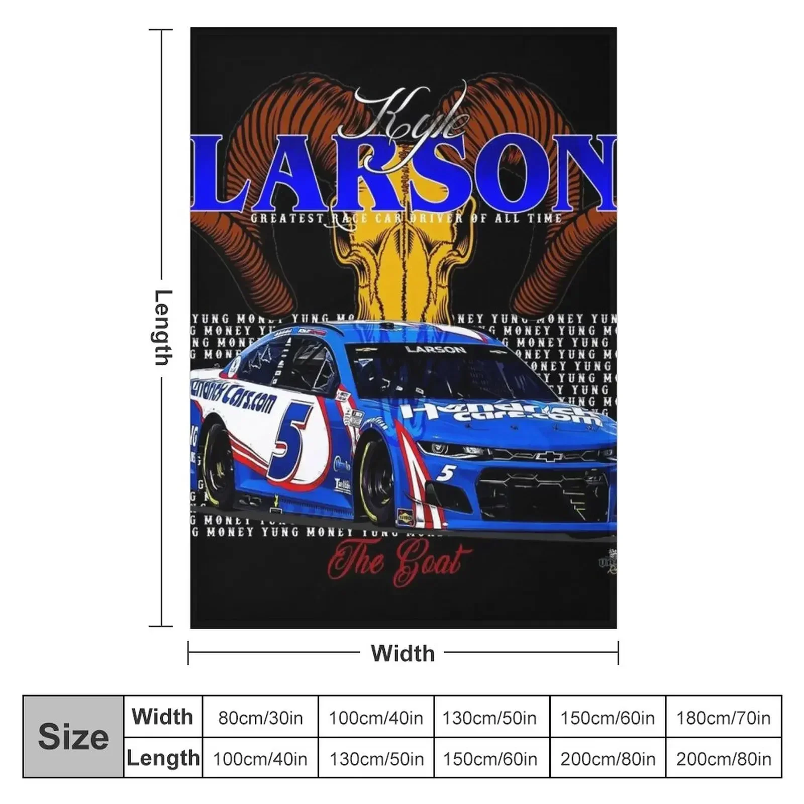 The GOAT Kyle Larson Throw Blanket Hair Heavy blankets ands Sofa Quilt Blankets