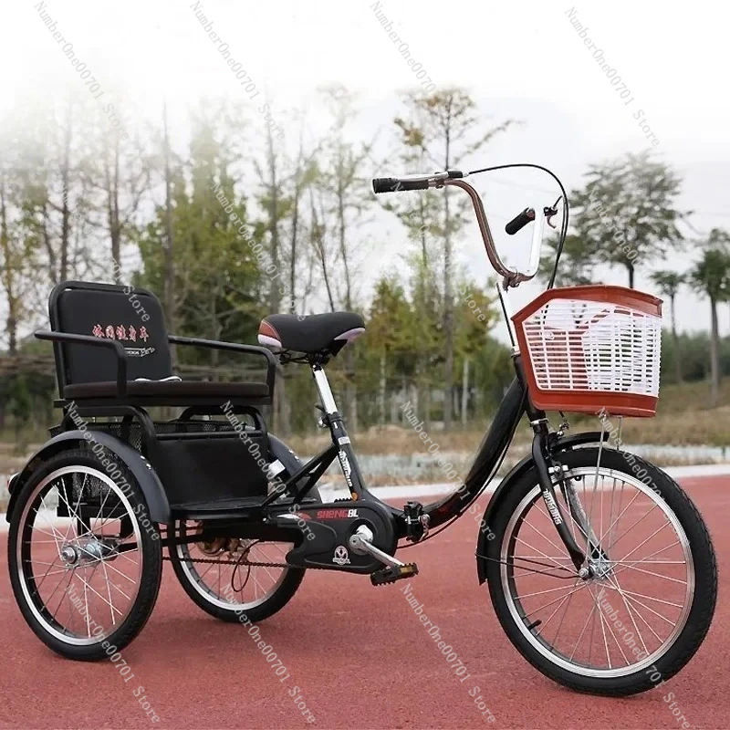 model pedal tricycle for the elderly to pick up and drop off children at home anti-rollover ride bicycle for women