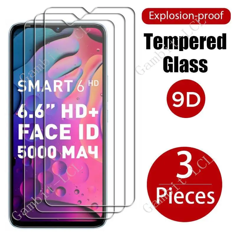 3PCS Tempered Glass For Infinix Smart 6 HD InfinixSmart6 Smart6 Smart6HD X6511B, X6511, X6511E X6512 Screen Protector Cover Film