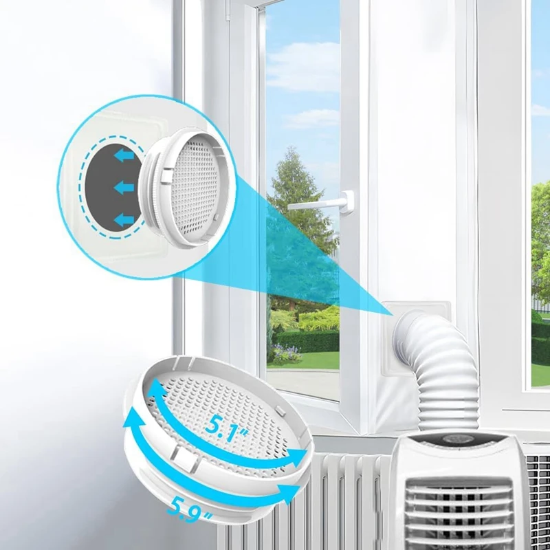 Portable Air Conditione Window Seal With 5.1/5.9In Universal Coupler, 300CM(118In) Waterproof Portable AC Window Seal