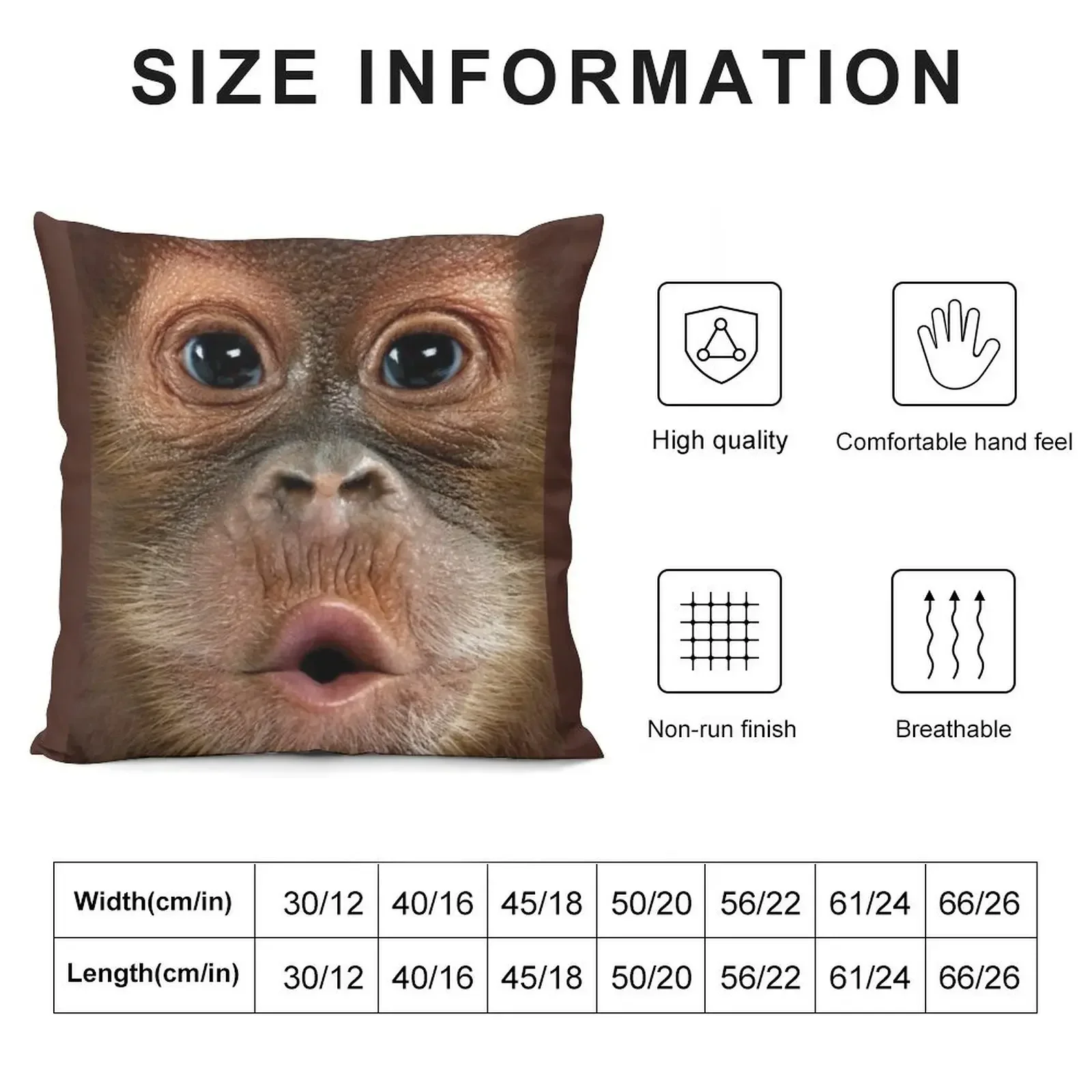 Big Face Baby Orangutan Monkey Throw Pillow Couch Pillows Luxury Living Room Decorative Cushions pillow