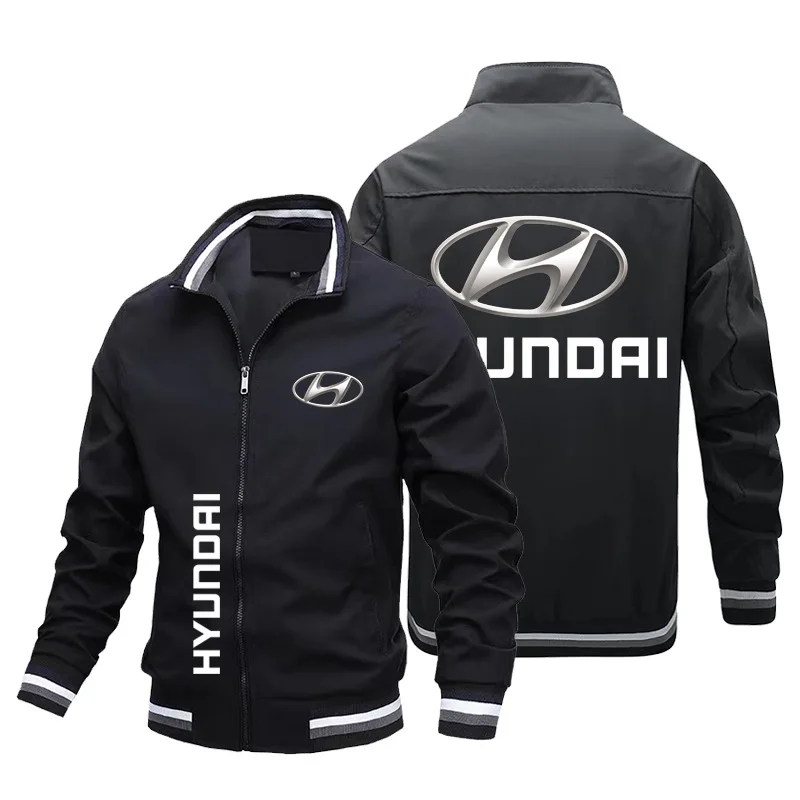 Veste décontractée avec logo de voiture de course pour hommes, mince, grande taille, fermeture éclair, tendance, moderne nouveau