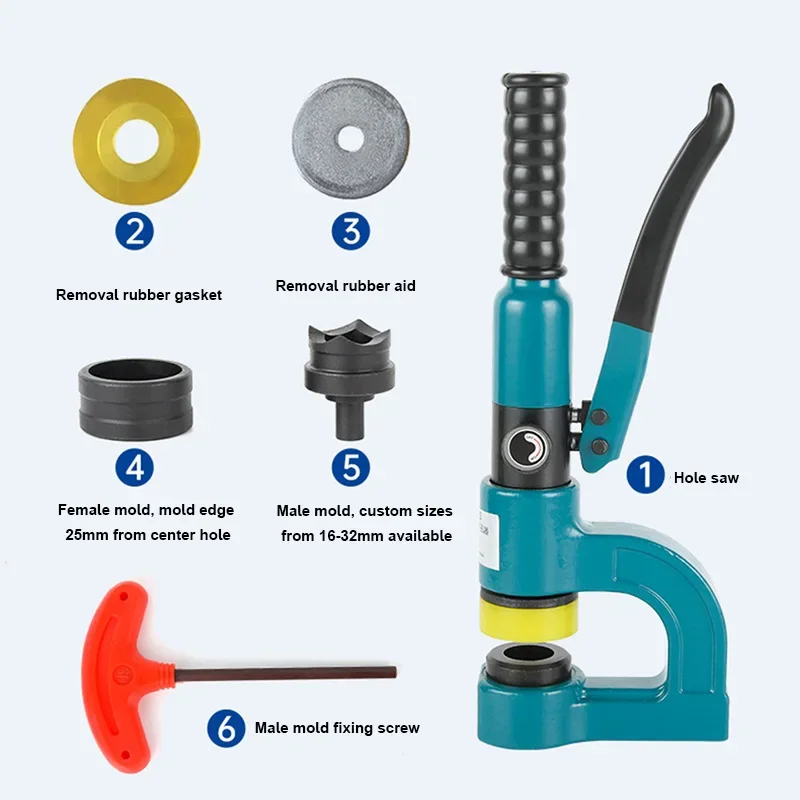 أدوات صنع ثقب هيدروليكي أزرق يدوي محمول، أدوات صنع ثقب فولاذي خفيف، أدوات ثقب جسر الكابل