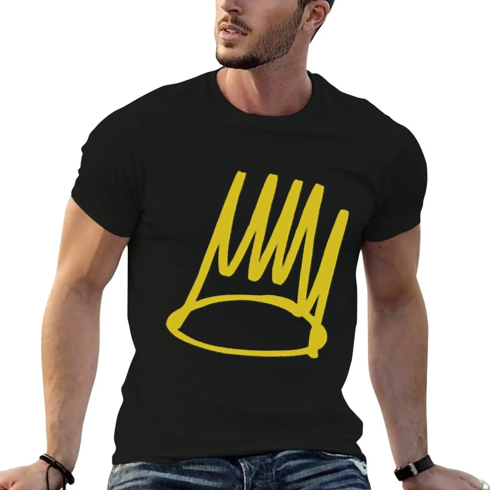 

J. Cole - Born Sinner Crown T-Shirt black cotton t-shirt plain for man package men t shirt cotton 100% T-Shirt