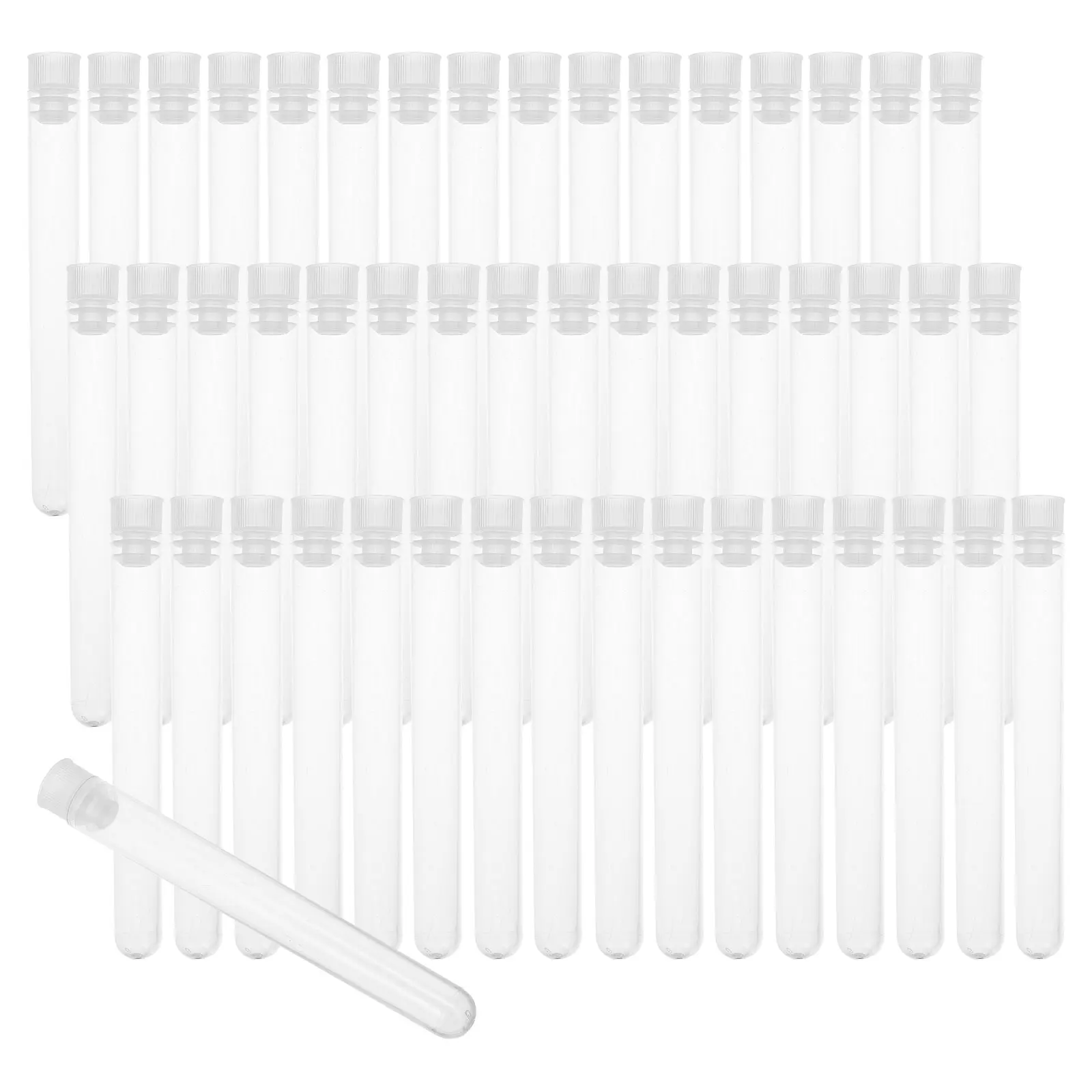 50pcs Disposable Sampling Test Tubes Plastic Transparent Storage Tubes For Lab Science Experiments Liquid Cosmetics Travel Use