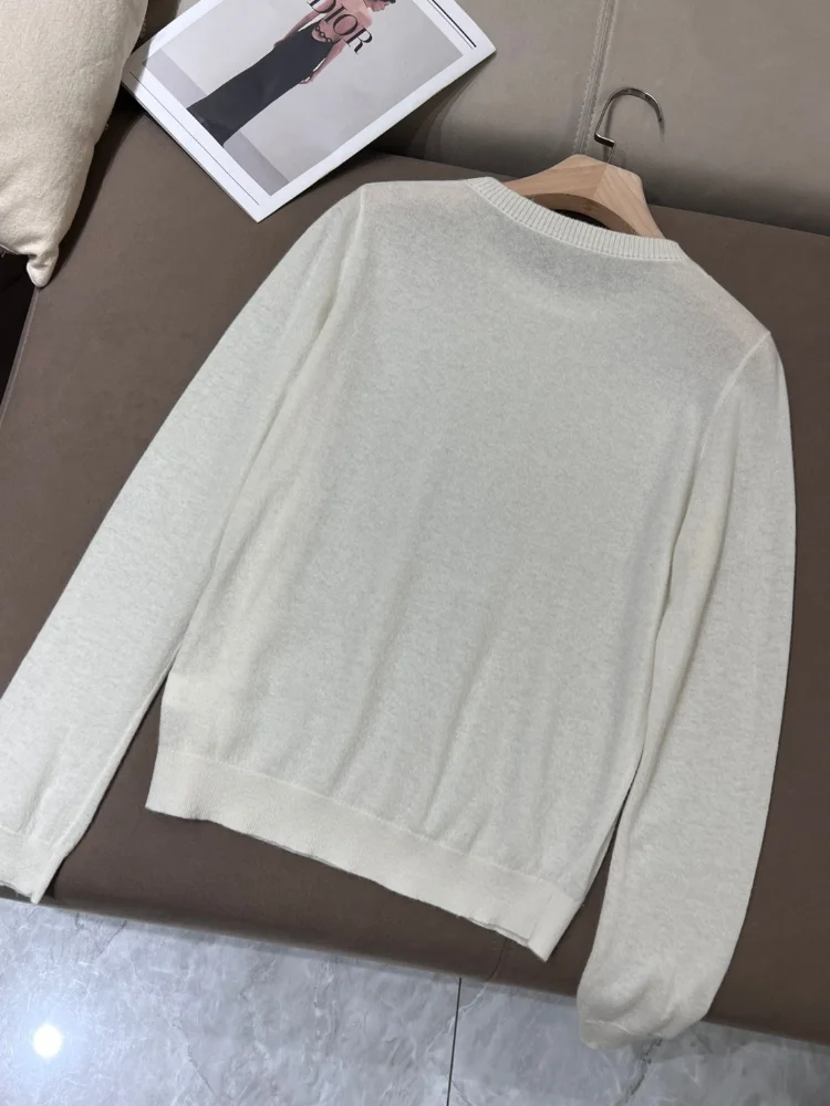 Round Neck Cashmere Bottom Thin Sweater