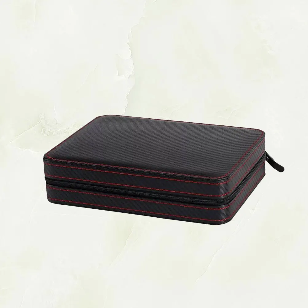 

1pc Watch Storage Bag 8 Slots Watch Storage Cases Portable Watch Storage Holder for Home Shop Black and Red