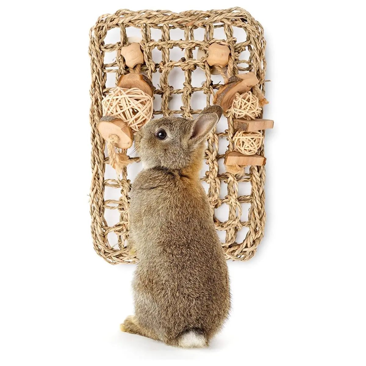 

НОВЫЙ защитный коврик из морской травы с игрушками для кролика, внутренняя защитная игрушка для укуса травы, игрушка для шлифовки зубов